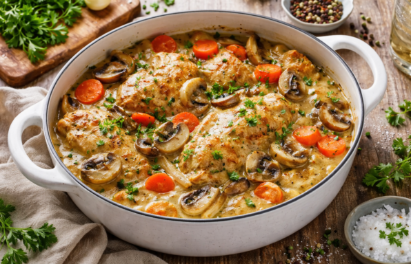 Poulet crémeux à l’ancienne