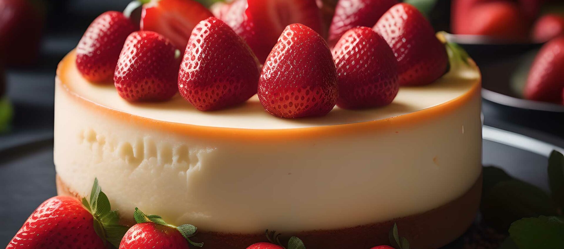 Cheesecake Crémeux au Cookeo Décoré de Fraises