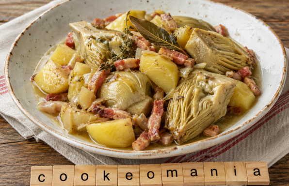 Artichauts en barigoule au Cookeo, pommes de terre fondantes et lardons parfumés