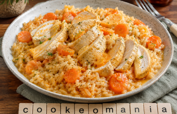 Blanc de poulet au riz et carottes au Cookeo, sauce légère à l’orange