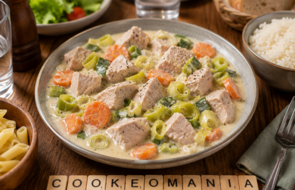 Blanquette de dinde aux poireaux et carottes au Cookeo, la recette légère et crémeuse