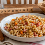 Blé aux lardons et petits légumes au Cookeo, le plat rapide et familial du quotidien à l'autocuiseur Moulinex