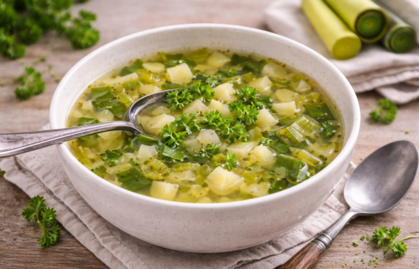 Bouillon léger poireau et pommes de terre au Cookeo