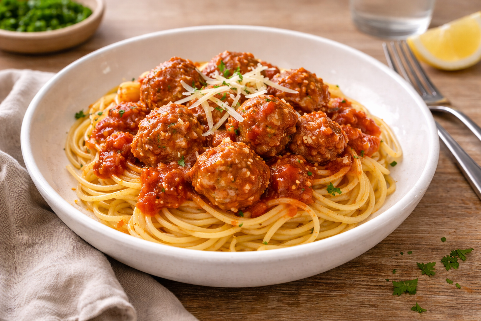 Boulettes à la tomate au Cookeo et pâtes façon trattoria