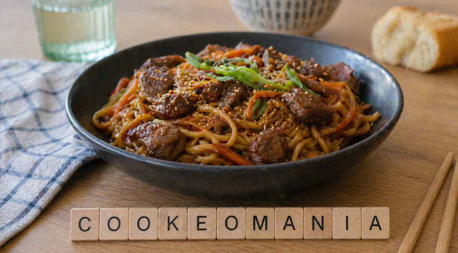 Bœuf caramélisé aux nouilles sautées et soja au cookeo Une recette façon asiatique