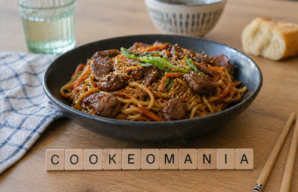 Bœuf caramélisé aux nouilles sautées et soja au cookeo Une recette façon asiatique
