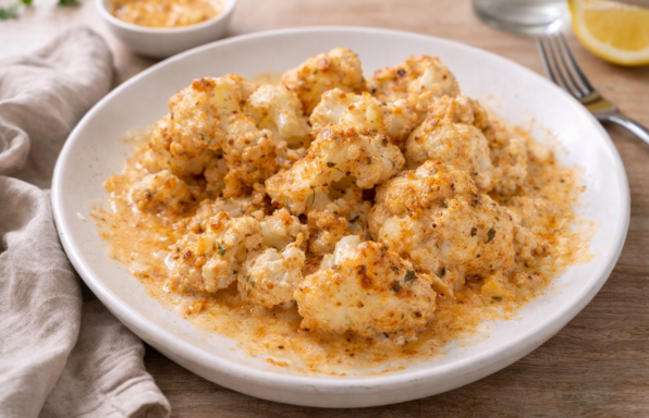 Chou-fleur doré au Cookeo, sauce yaourt citronnée aux épices