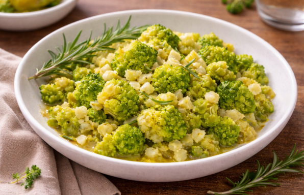 Chou romanesco parfumé au citron et romarin au Cookeo