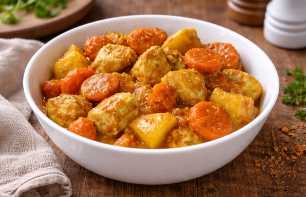 Curry de poulet express au Cookeo, carottes et pommes de terre
