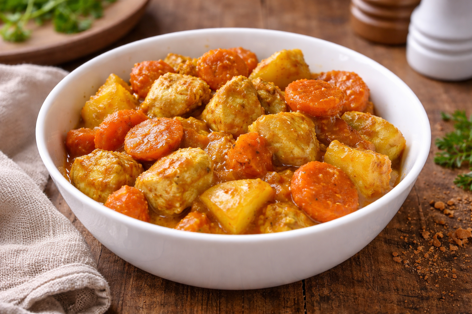 Curry de poulet express au Cookeo, carottes et pommes de terre