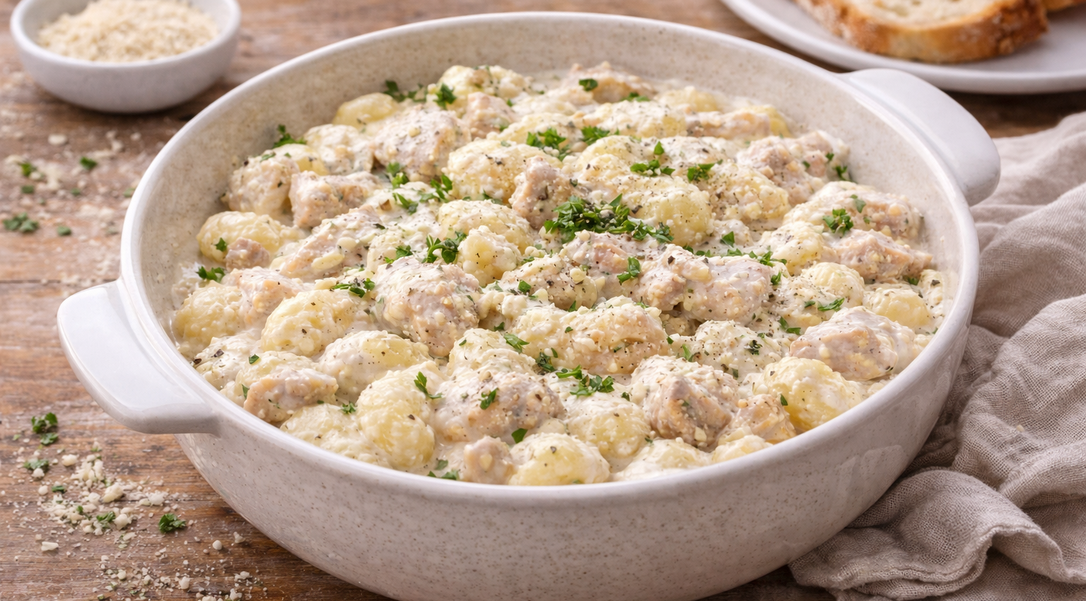 Gnocchis crémeux au poulet et fromage frais au Cookeo