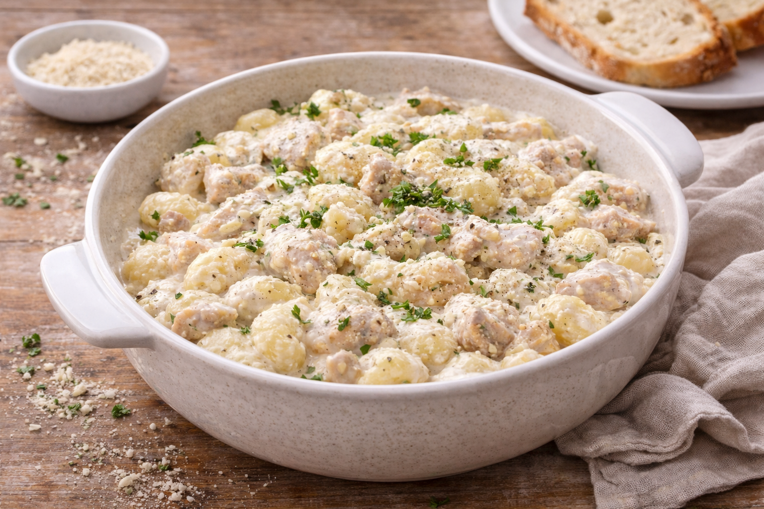Gnocchis crémeux au poulet et fromage frais au Cookeo