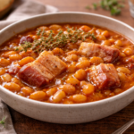 Haricots blancs caramélisés au lard et à l’érable au cookéo