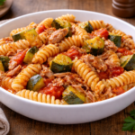 One pot pasta thon–courgette à la tomate à l'autocuiseur Moulinex