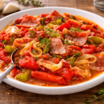 Piperade express au jambon à l'autocuiseur Moulinex