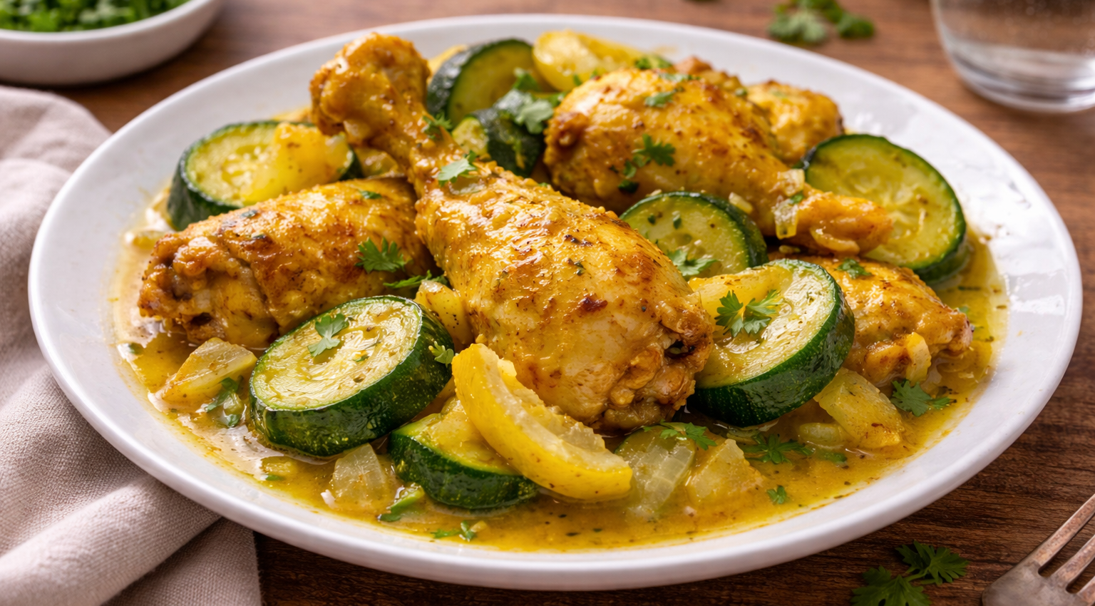 Poulet citronné aux courgettes façon tajine au Cookeo