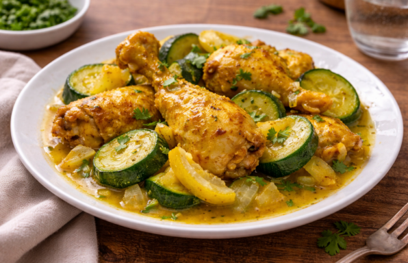 Poulet citronné aux courgettes façon tajine au Cookeo