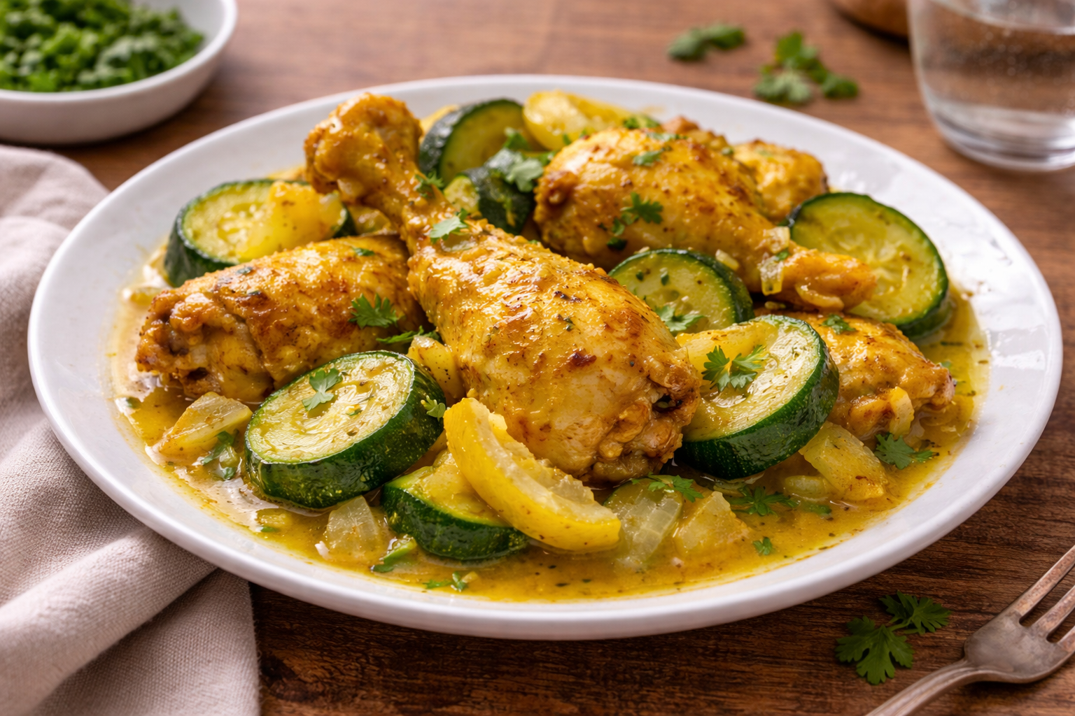 Poulet citronné aux courgettes façon tajine au Cookeo
