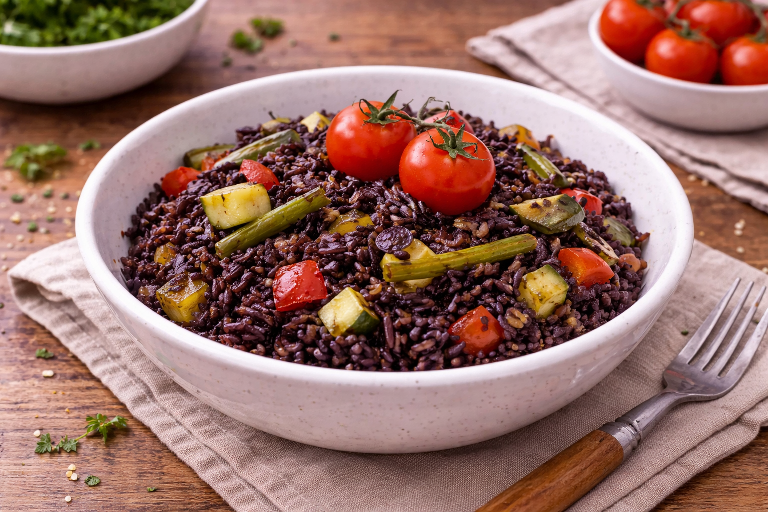 Riz noir aux légumes du soleil au Cookeo