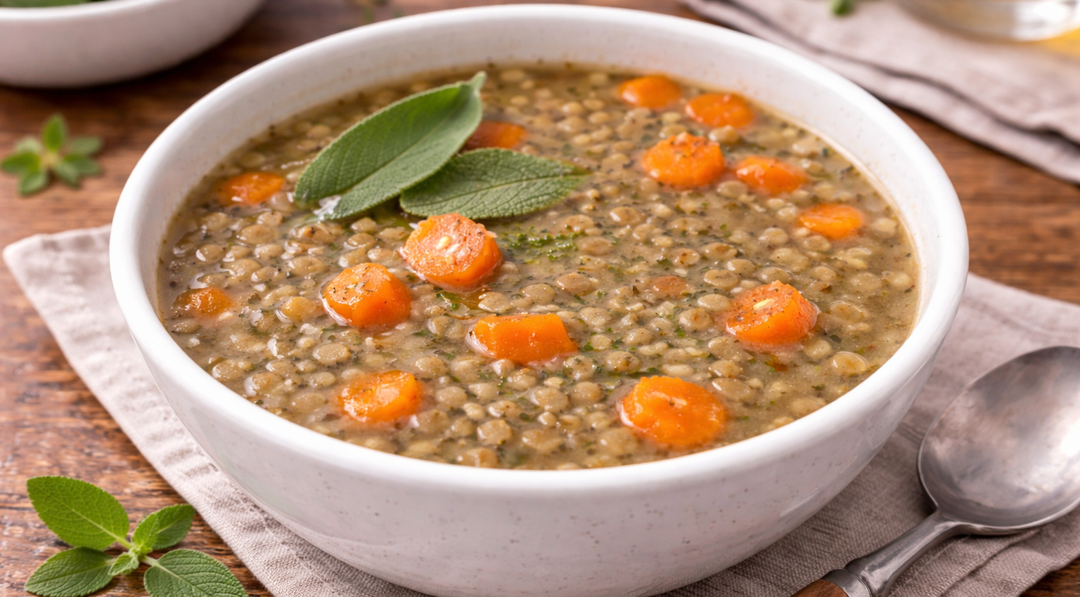 Soupe de lentilles à la sauge et carottes au Cookeo