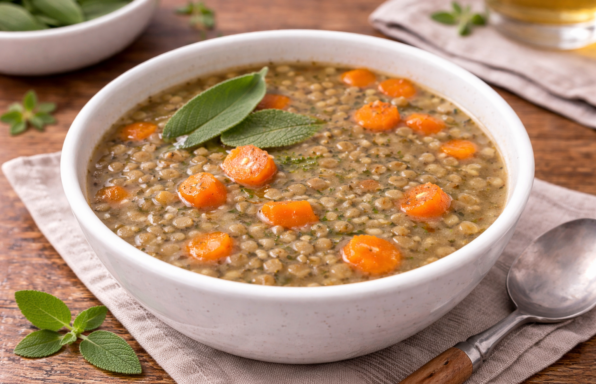 Soupe de lentilles à la sauge et carottes au Cookeo
