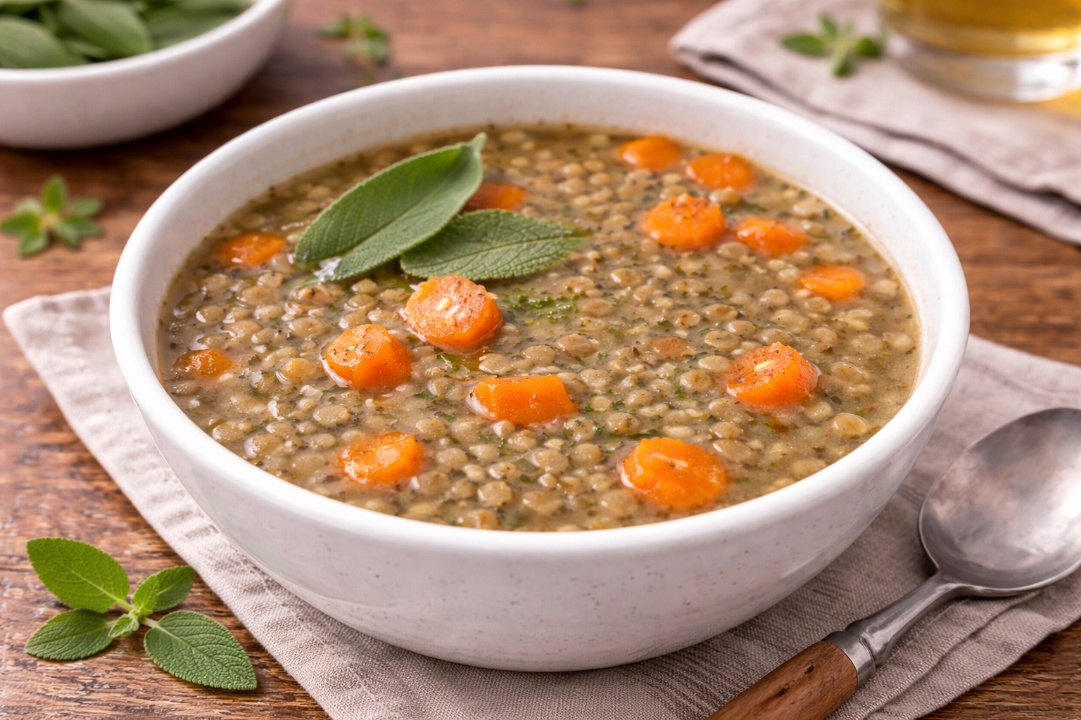 Soupe de lentilles à la sauge et carottes au Cookeo