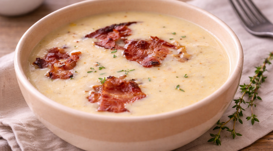 Velouté de maïs au bacon croustillant (Cookeo)