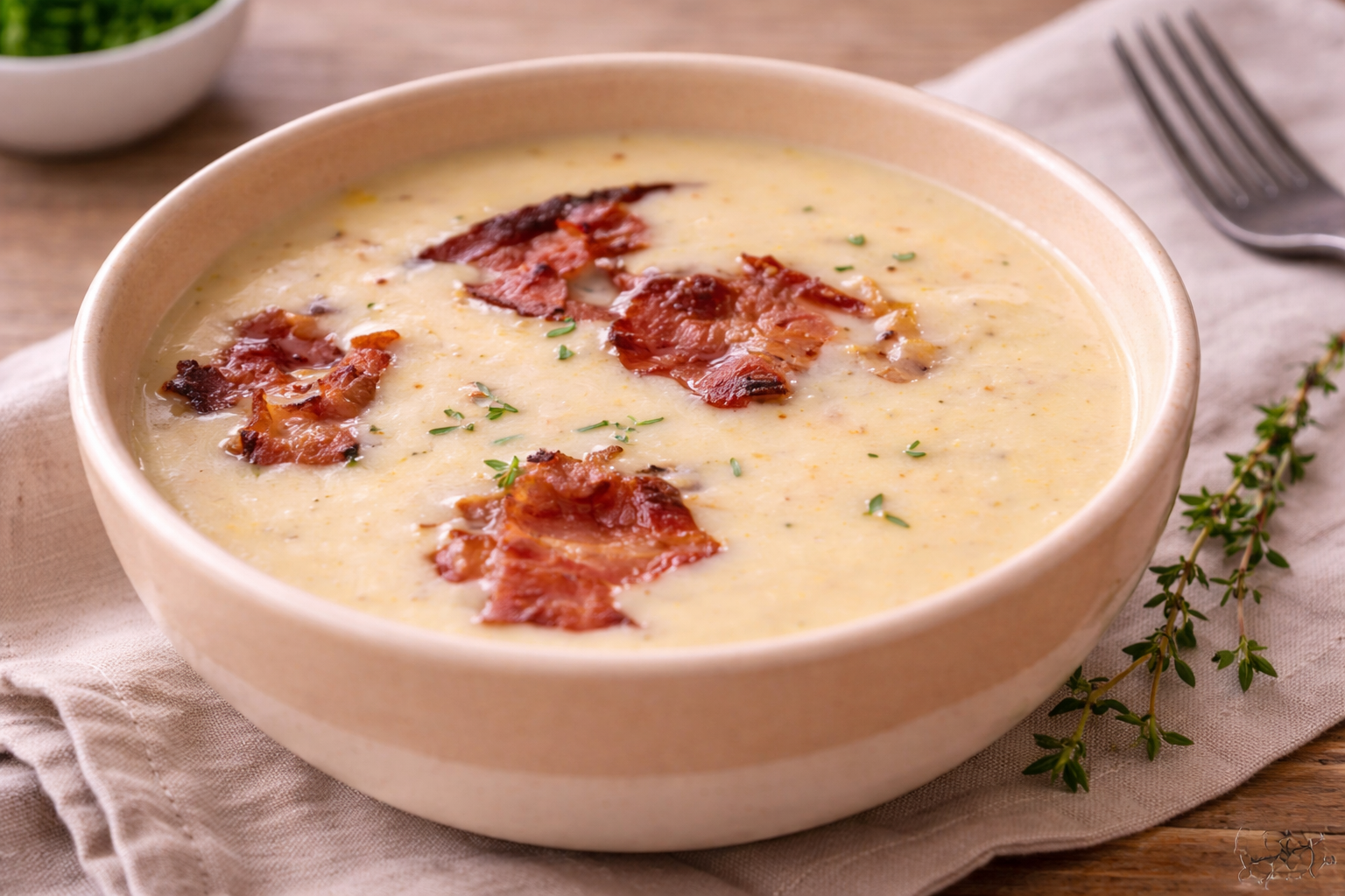 Velouté de maïs au bacon croustillant (Cookeo)