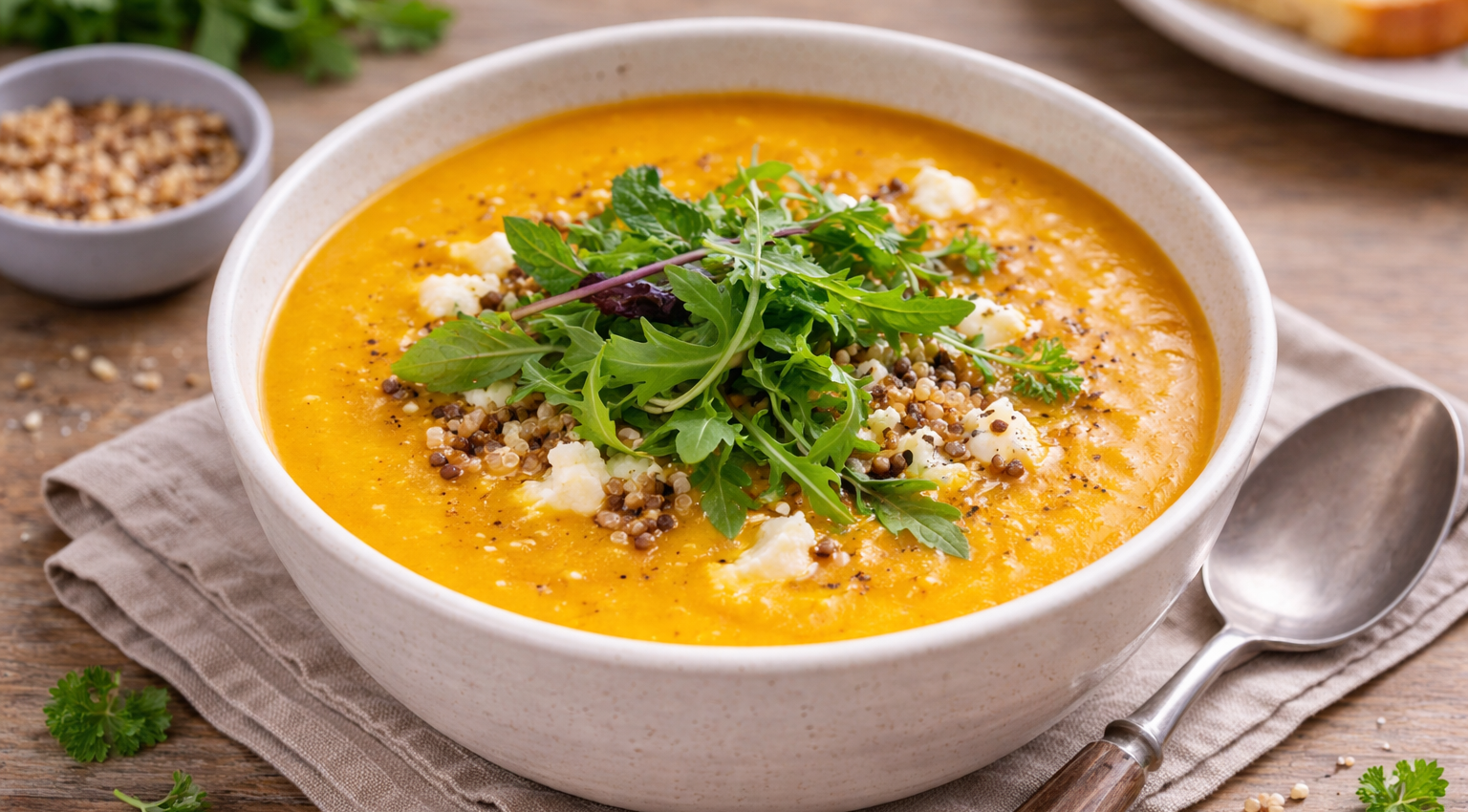 Velouté de potiron, quinoa et chèvre au Cookeo
