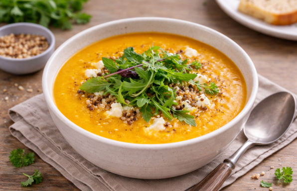 Velouté de potiron, quinoa et chèvre au Cookeo
