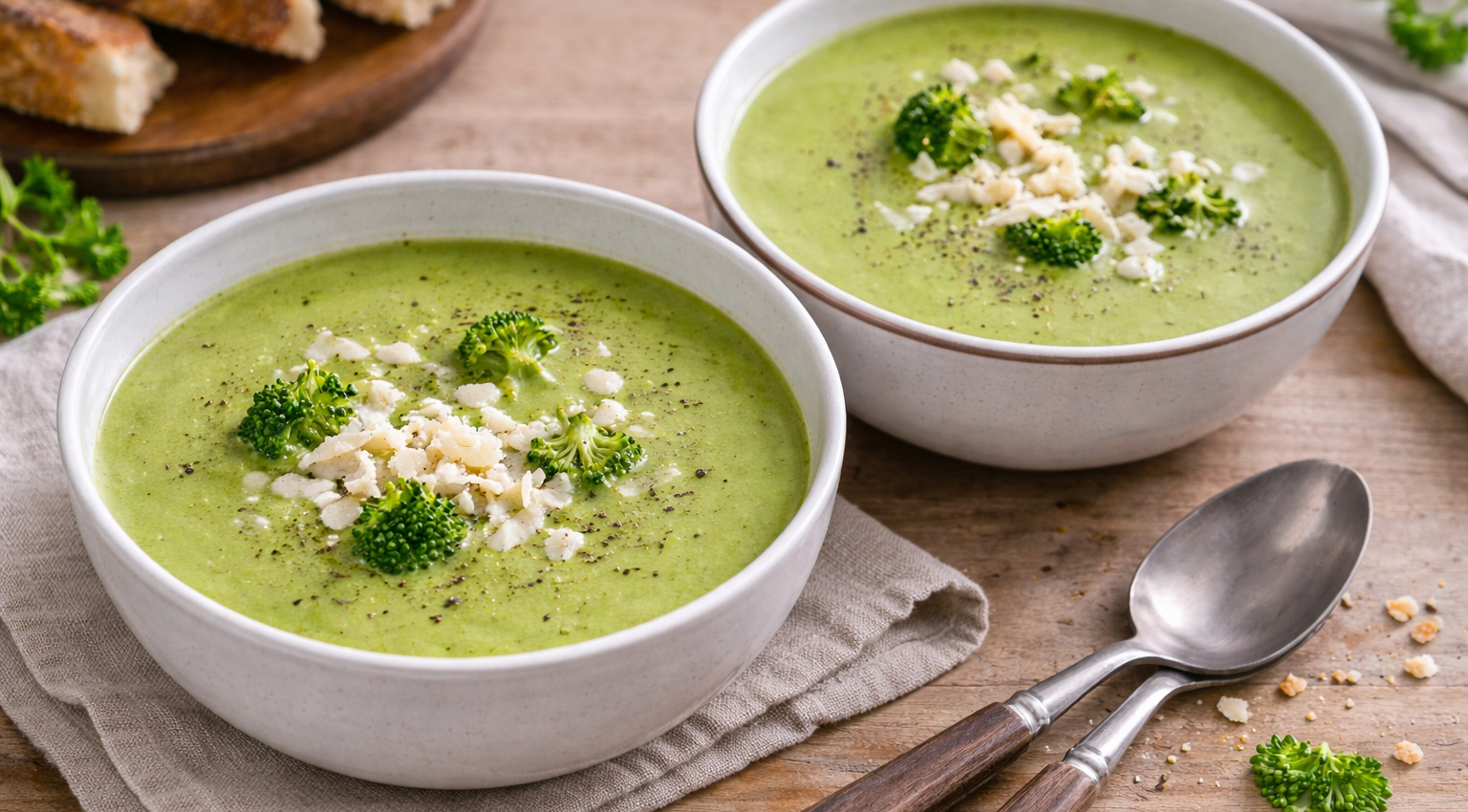 Velouté vert brocoli, chèvre et légumes au Cookeo