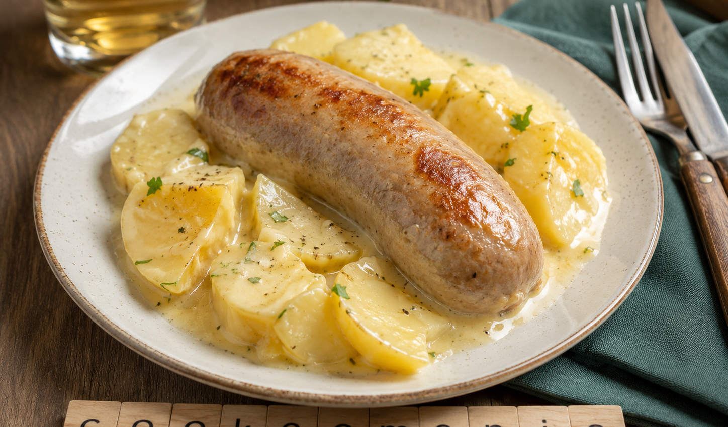 Andouillettes et pommes de terre au Cookeo, sauce raclette fondante au vin blanc