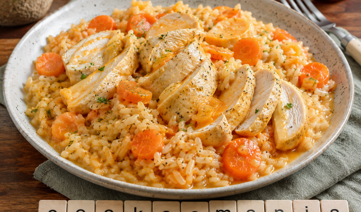 Blanc de poulet au riz et carottes au Cookeo, sauce légère à l’orange