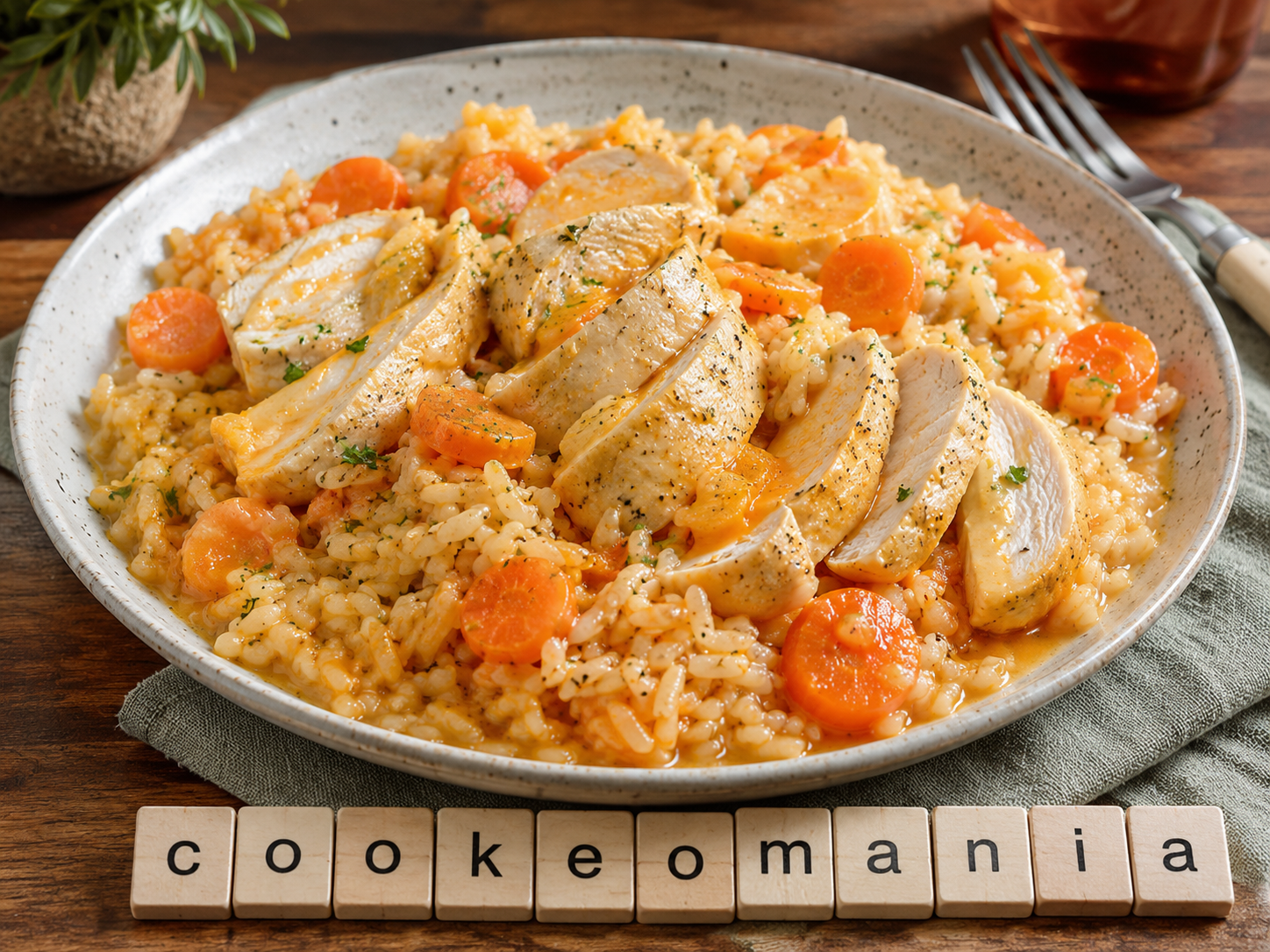 Blanc de poulet au riz et carottes au Cookeo, sauce légère à l’orange