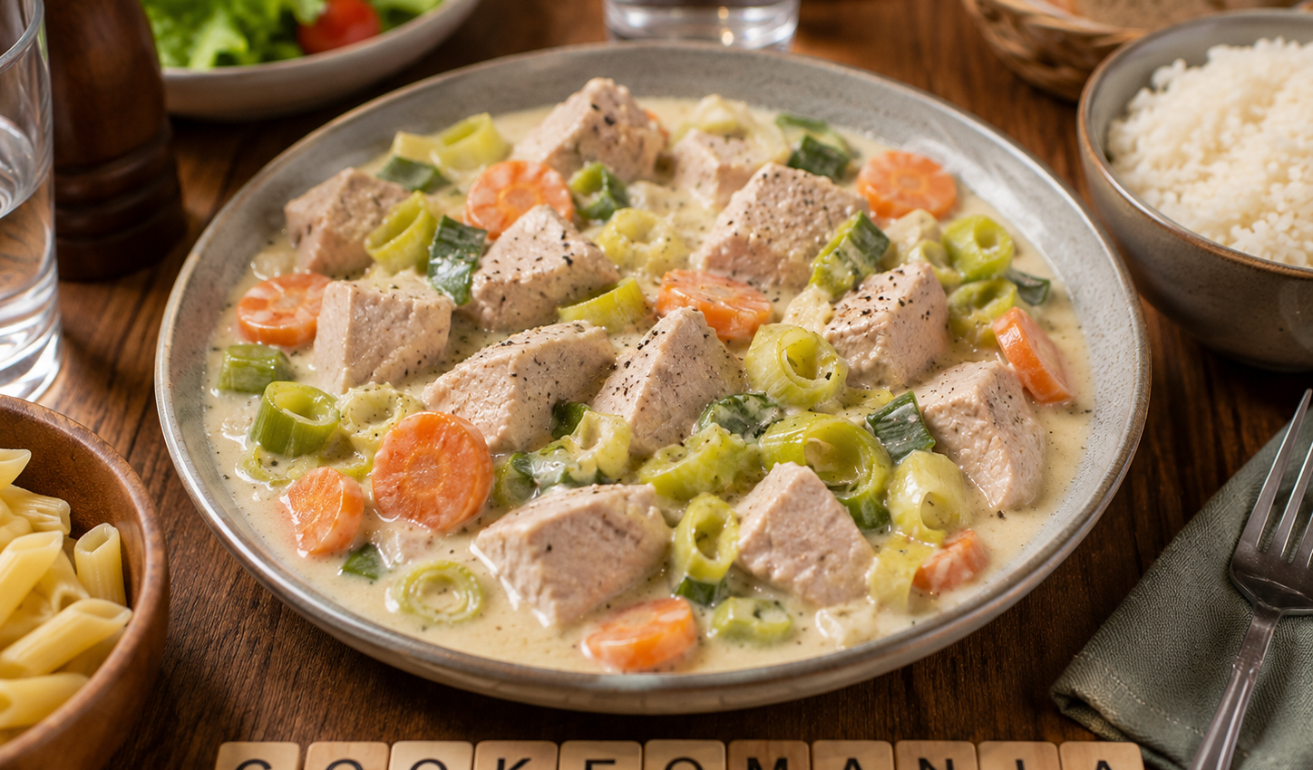Blanquette de dinde aux poireaux et carottes au Cookeo, la recette légère et crémeuse