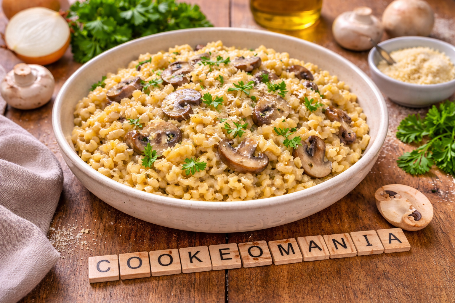 Blé crémeux aux champignons façon risotto au Cookeo