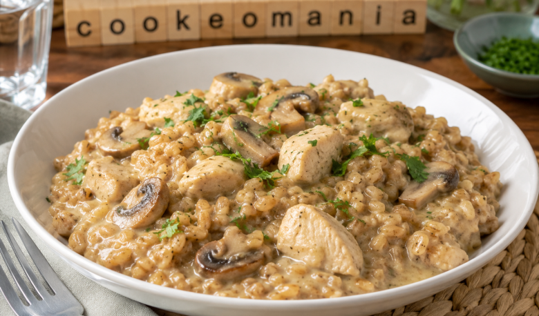 Blesotto aux champignons et au poulet au Cookeo, le plat crémeux façon risotto léger