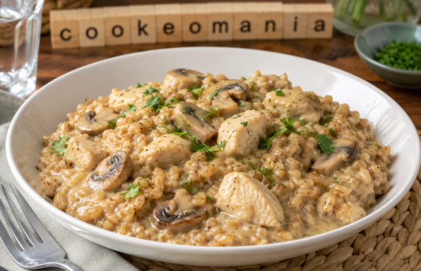 Blesotto aux champignons et au poulet au Cookeo, le plat crémeux façon risotto léger