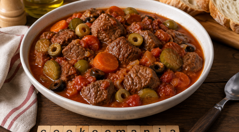 Bœuf à la tomate au Cookeo, le mijoté familial aux olives et cornichons