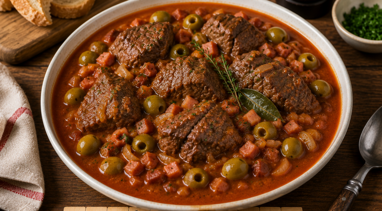Bœuf aux olives au Cookeo, le mijoté familial à la tomate et au vin blanc
