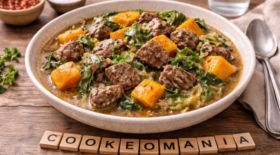 Bœuf mijoté au potimarron et chou vert au Cookeo