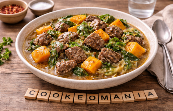 Bœuf mijoté au potimarron et chou vert au Cookeo
