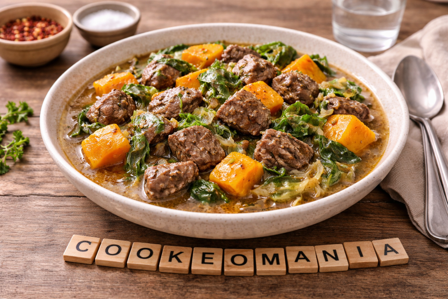 Bœuf mijoté au potimarron et chou vert au Cookeo