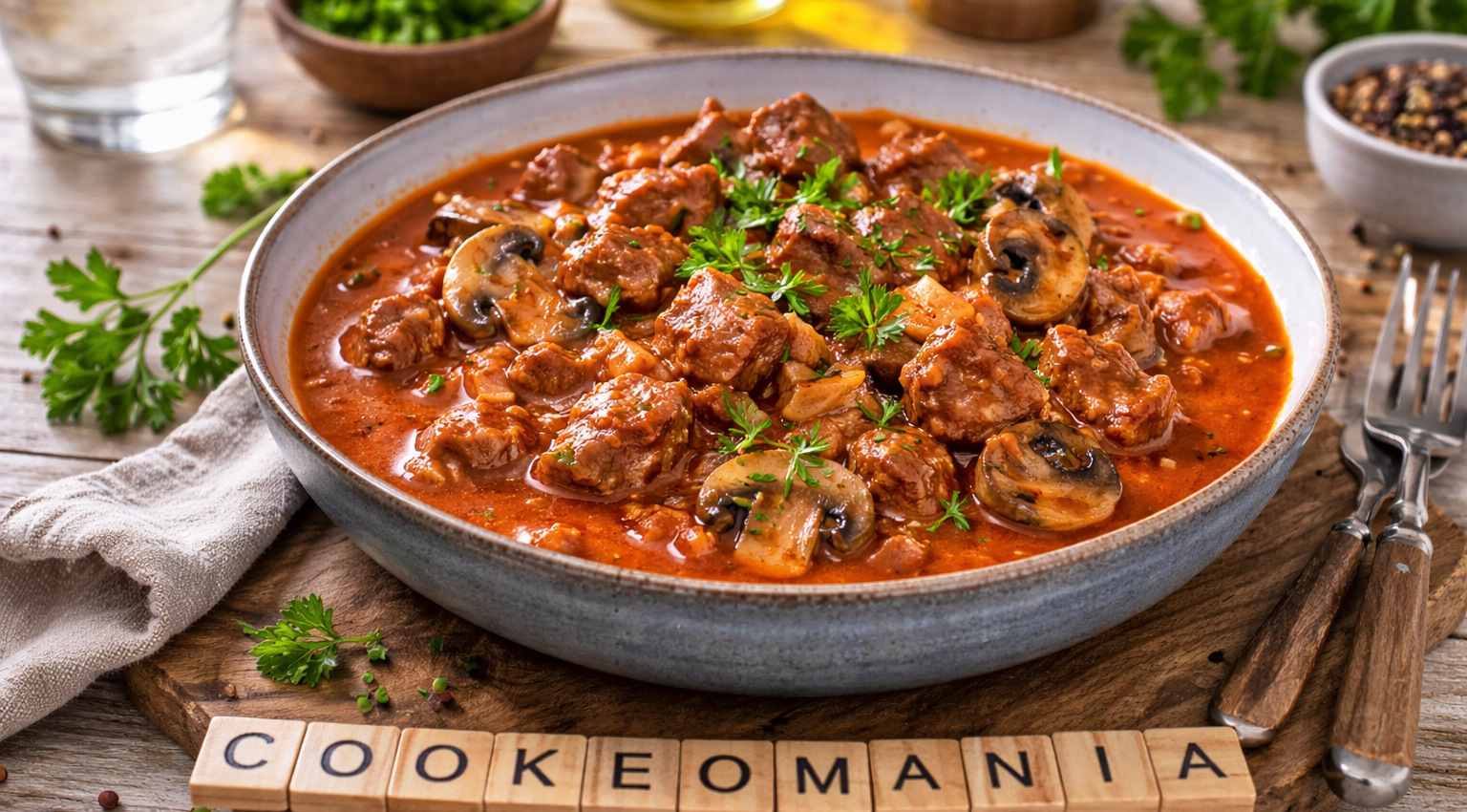 Bœuf stroganoff cétogène sans produits laitiers au Cookeo