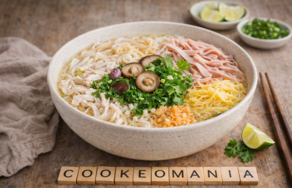 Bouillon vietnamien au poulet, jambon et œufs façon Cookeo