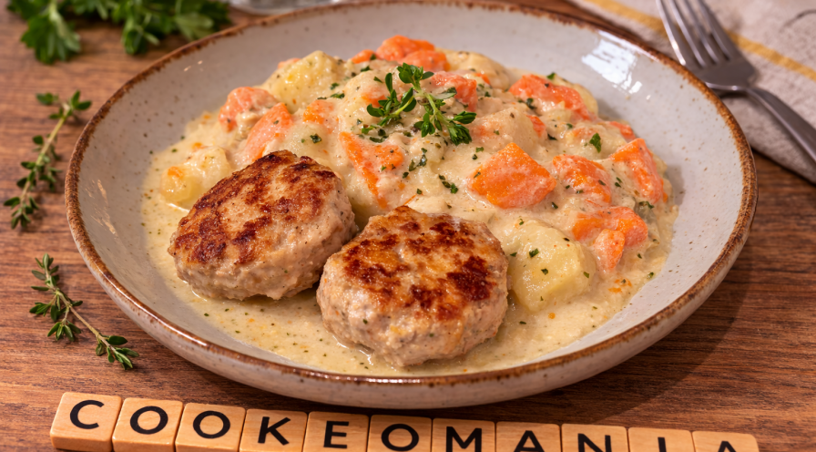 Boulettes fondantes aux légumes printaniers et pommes de terre au Cookeo