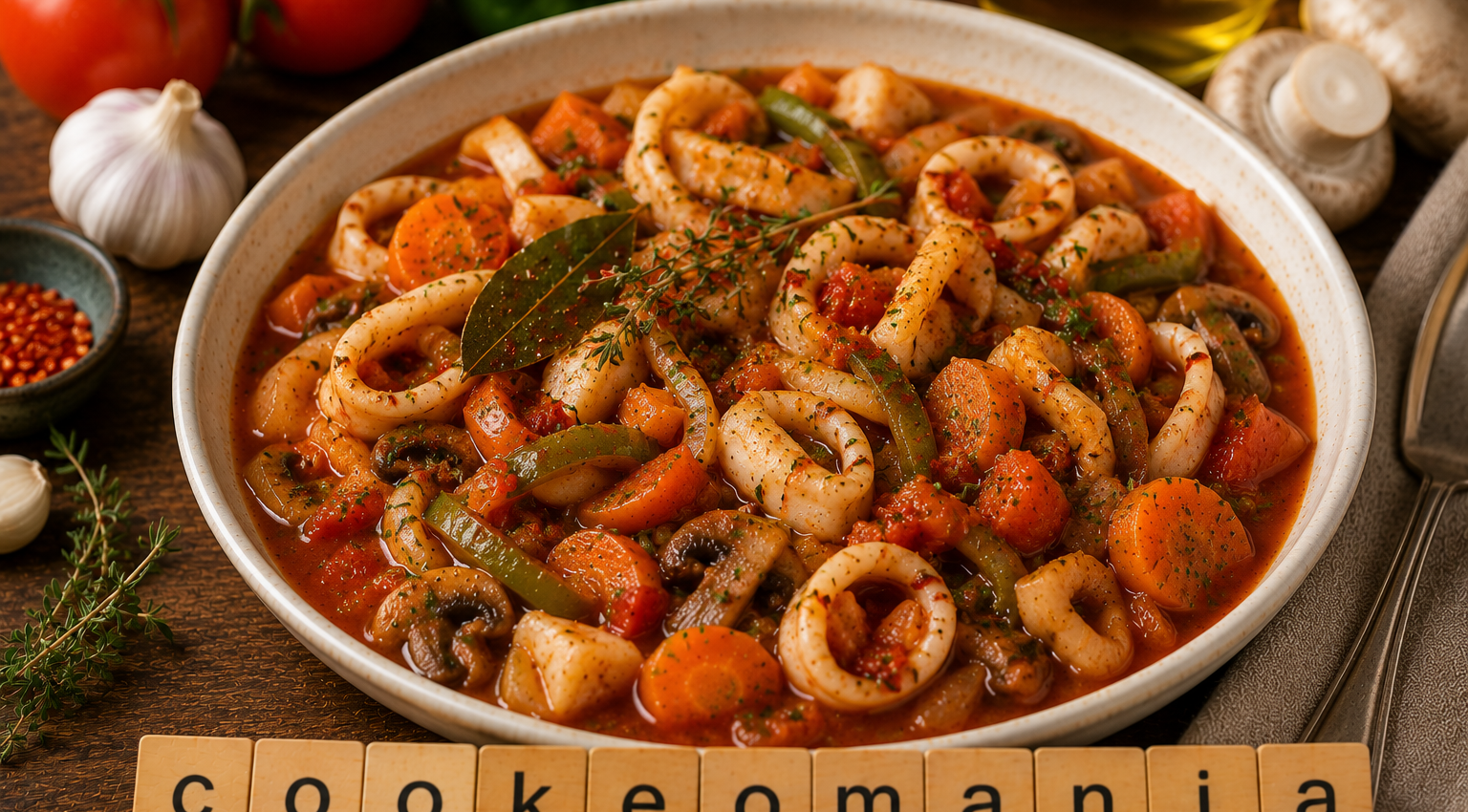 Calamars à la Provençale au Cookeo, le plat ensoleillé aux légumes et à la tomate
