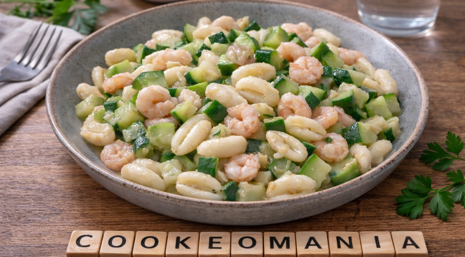 Cavatelli aux courgettes et crevettes au Cookeo