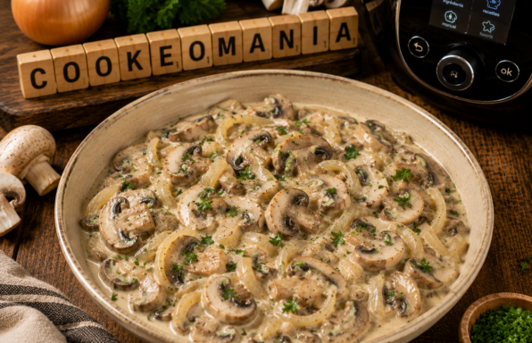 Champignons et oignons à la crème fraîche au Cookeo, l’accompagnement fondant prêt en quelques minutes