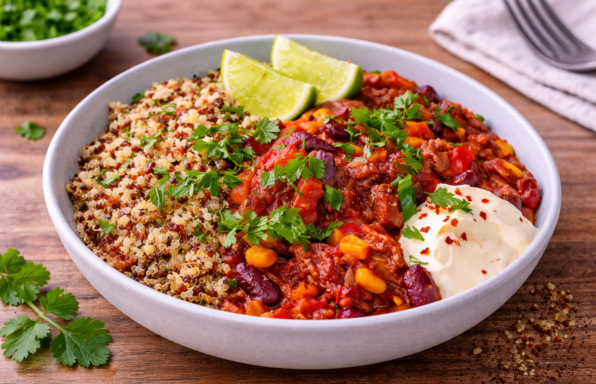Chili minute au quinoa, maïs et haricots rouges (Cookeo)